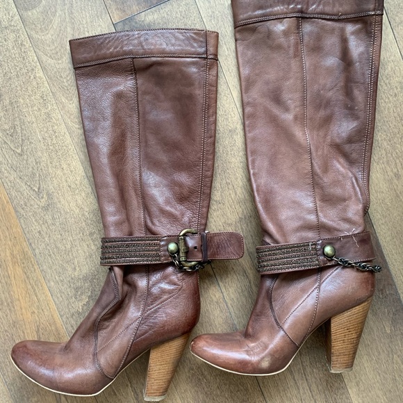 Italian high-heel leather boots - Picture 3 of 6